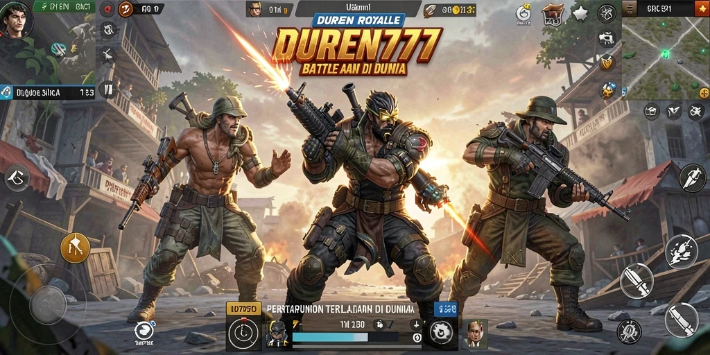 Tampilan menegangkan dari gameplay DUREN777 dalam mode Battle Royale.
