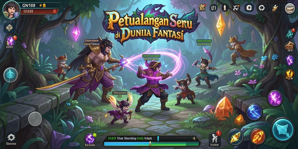 Screenshot gameplay GN168 dengan aksi petualangan yang mendebarkan.