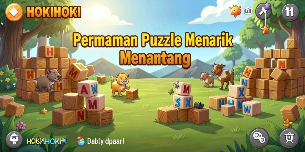 Gambar menunjukkan gameplay HOKIHOKI dengan tantangan puzzle menarik.