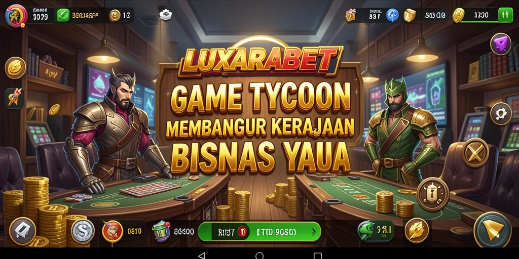 Screenshot gameplay LUXARABET menampilkan pengelolaan bisnis yang seru.