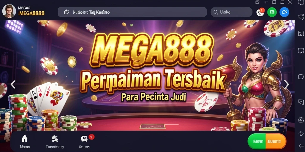 Tampilan permainan Kasino yang mendebarkan di MEGA888.