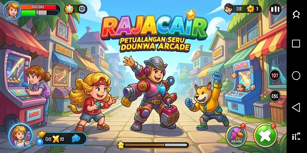 Screenshot RAJACAIR menunjukkan aksi seru dalam game Arcade.