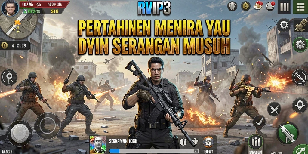 Tangkapan layar RVIP3 menampilkan pengalaman Tower Defense yang seru.