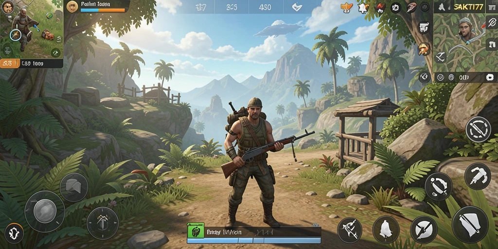 Tangkapan layar gameplay SAKTI77 yang menampilkan dunia terbuka yang luas.