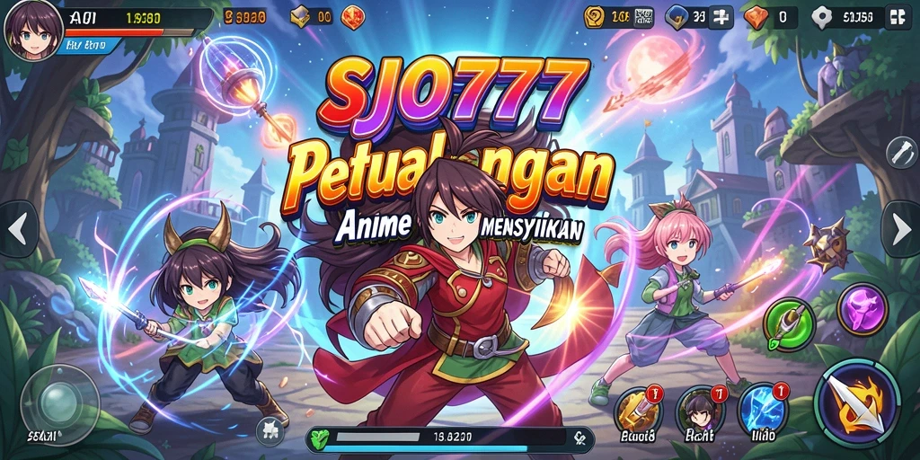 Screenshot SJO777 menampilkan karakter Anime dalam aksi pertarungan yang epik.