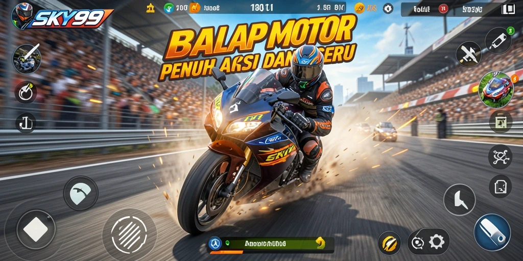 Gameplay balap motor yang seru dan mendebarkan di SKY99.