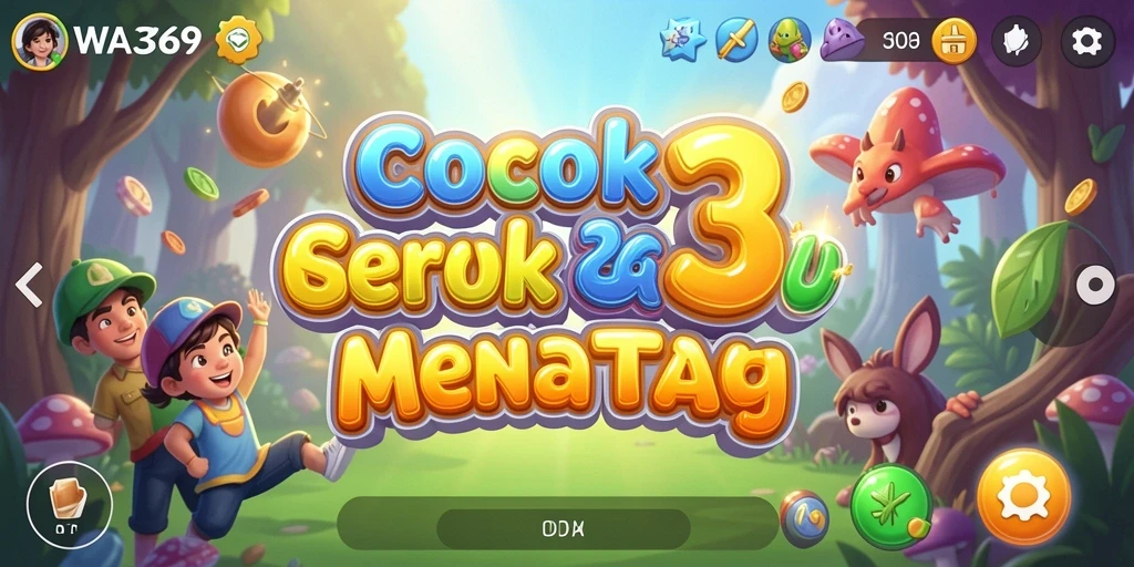 Tampilan gameplay seru dalam WA369 dengan kombinasi objek Match-3.