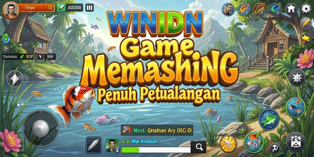 Tampilan gameplay memancing yang seru dan mendebarkan di WINIDN.